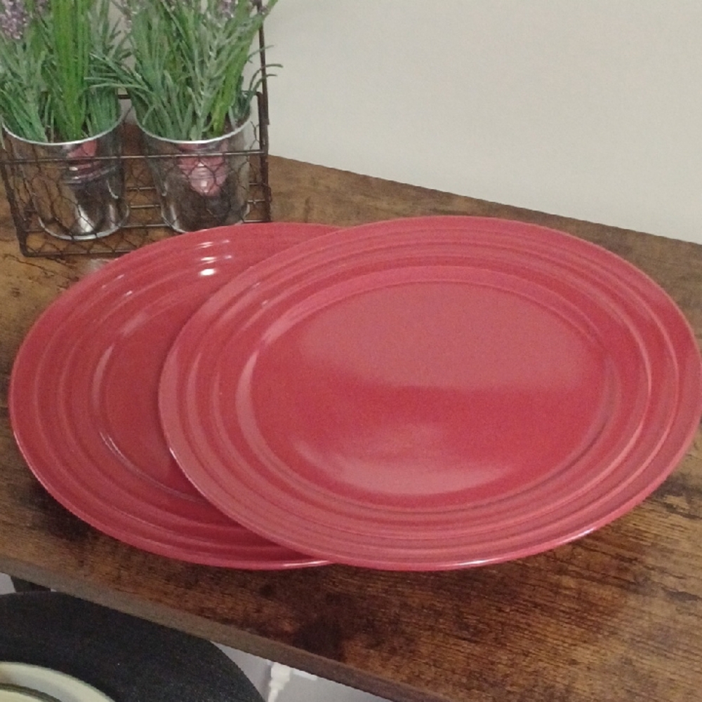 Rachael Ray Double Ridge Red Dinnerware Plate